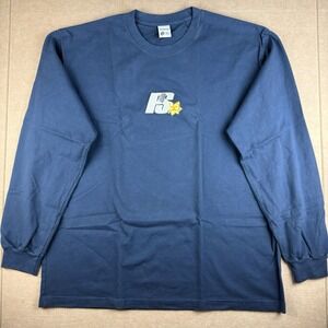 Powers Supply Shirt Men XL Navy‎ Blue Long Sleeves PS Graphic Logo Made in USA